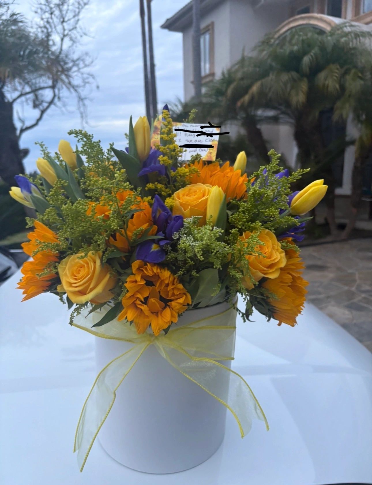 Colorful mixed bouquet in vase