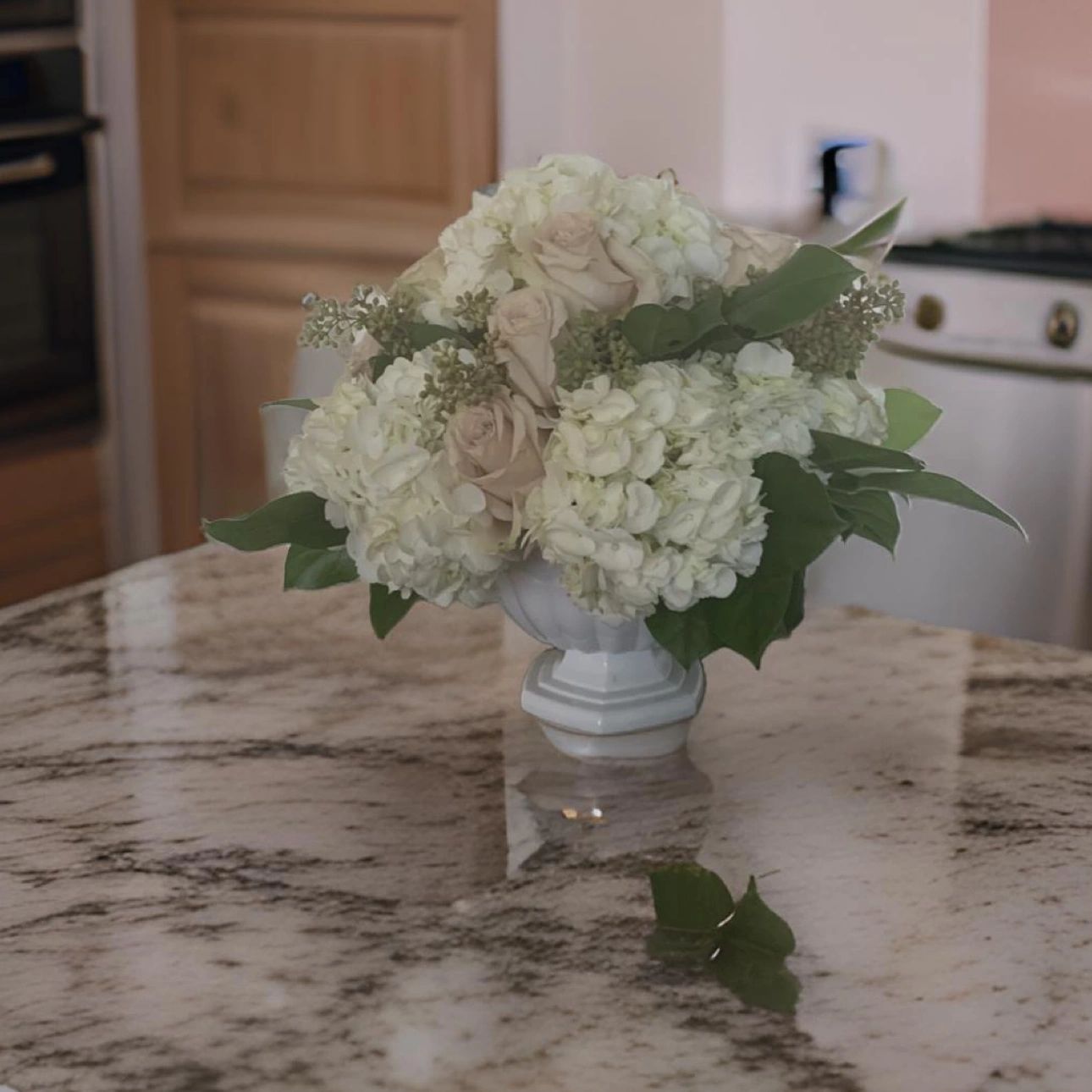 Elegant white and cream hydrangea bouquet